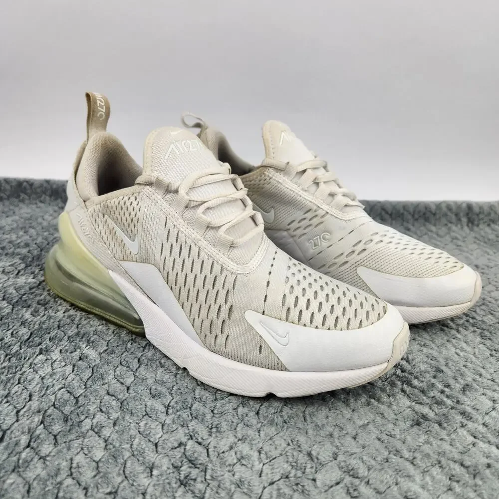 Nike Air Max 270 White Woman Lace-Up Comfort Running Shoes 943345-103 SZ 7Y